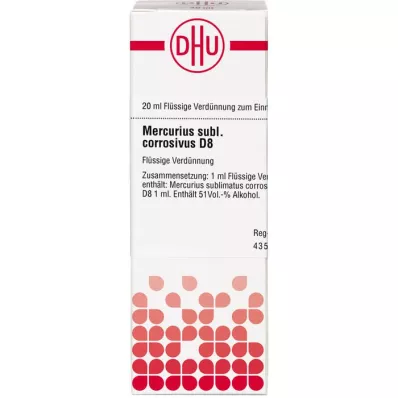 MERCURIUS SUBLIMATUS corrosivus D 8 skiedinys, 20 ml