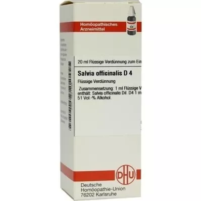 SALVIA OFFICINALIS D 4 skiedinys, 20 ml
