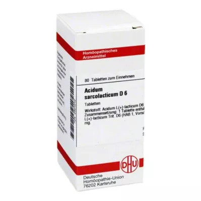 ACIDUM SARCOLACTICUM D 6 tabletės, 80 kapsulių