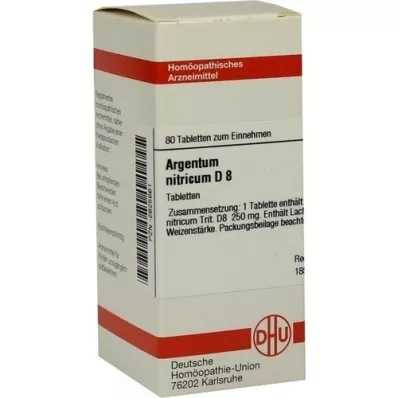 ARGENTUM NITRICUM D 8 tabletės, 80 kapsulių