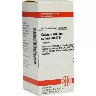 CALCIUM STIBIATO sulfuratum D 6 tabletės, 80 vnt