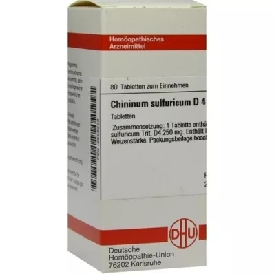 CHININUM SULFURICUM D 4 tabletės, 80 kapsulių