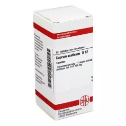 CUPRUM ACETICUM D 12 tablečių, 80 kapsulių