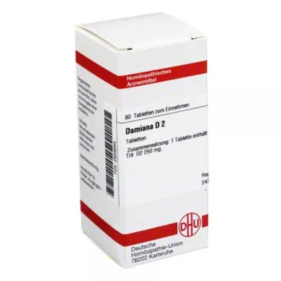 DAMIANA D 2 tabletės, 80 kapsulių DAMIANA D 2 tabletės, 80 kapsulių