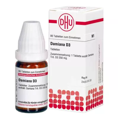 DAMIANA D 3 tabletės, 80 kapsulių DAMIANA D 3 tabletės, 80 kapsulių