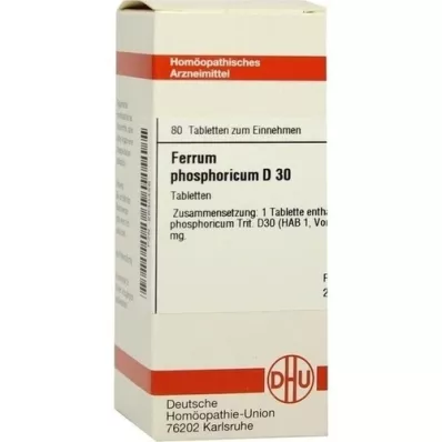 FERRUM PHOSPHORICUM D 30 tablečių, 80 kapsulių
