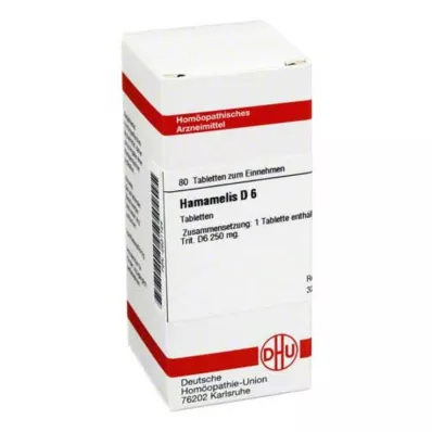HAMAMELIS D 6 tabletės, 80 kapsulių
