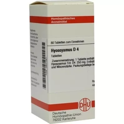 HYOSCYAMUS D 4 tabletės, 80 kapsulių