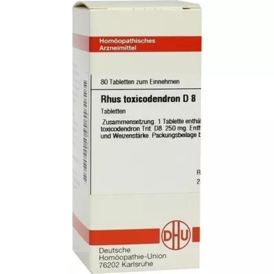 RHUS TOXICODENDRON D 8 tabletės, 80 kapsulių