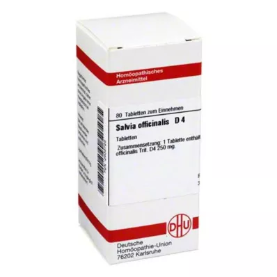 SALVIA OFFICINALIS D 4 tabletės, 80 kapsulių