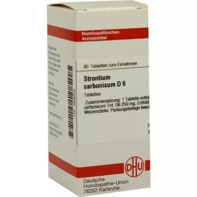 STRONTIUM CARBONICUM D 6 tabletės, 80 kapsulių