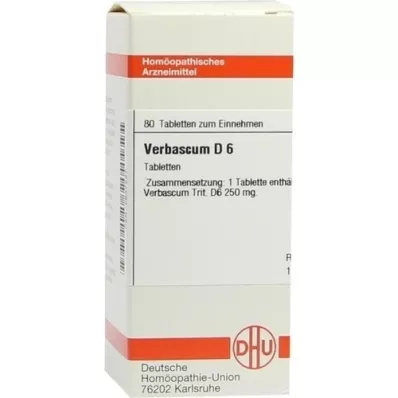 VERBASCUM D 6 tabletės, 80 kapsulių