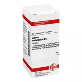 ZINCUM METALLICUM D 8 tabletės, 80 kapsulių