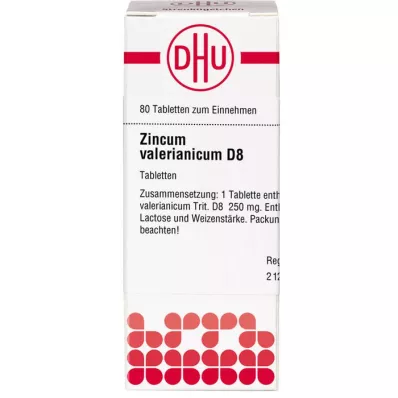ZINCUM VALERIANICUM D 8 tabletės, 80 kapsulių