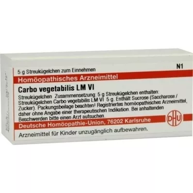 CARBO VEGETABILIS LM VI Rutuliukai, 5 g