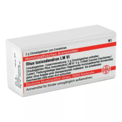 RHUS TOXICODENDRON LM VI Rutuliukai, 5 g RHUS TOXICODENDRON LM VI Rutuliukai, 5 g
