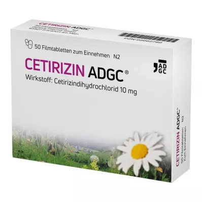 CETIRIZIN ADGC Plėvele dengtos tabletės, 50 vnt