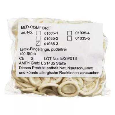 FINGERLING Lateksas OP 3 dydis, 100 vnt
