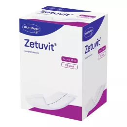 ZETUVIT Siurbiamieji kompresai sterilūs 10x10 cm, 25 vnt