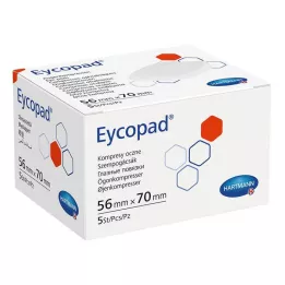 EYCOPAD Akių kompresai 56x70 mm, nesterilūs, 5 vnt