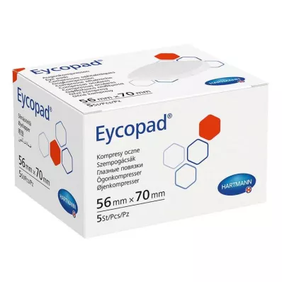 EYCOPAD Akių kompresai 56x70 mm, nesterilūs, 5 vnt