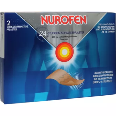 NUROFEN 24 valandų skausmo pleistrai 200 mg, 2 vnt