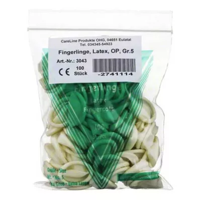 FINGERLING Lateksas OP 5 dydis, 100 vnt