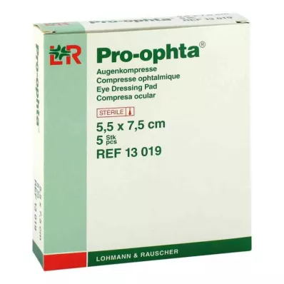 PRO-OPHTA Kompresai 5,5x7,5 cm sterilūs vienkartiniai, 5 vnt