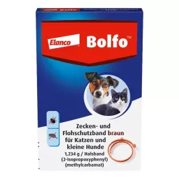 BOLFO Rudos spalvos apsaugos nuo blusų juosta mažiems šunims ir katėms, 1 vnt
