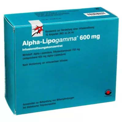 ALPHA-LIPOGAMMA 600 mg infuzinio tirpalo koncentratas, 10X24 ml
