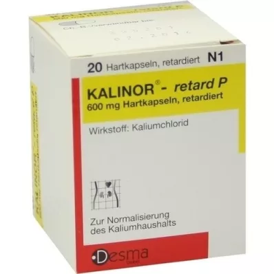 KALINOR retard P 600 mg kietosios kapsulės, 20 vnt