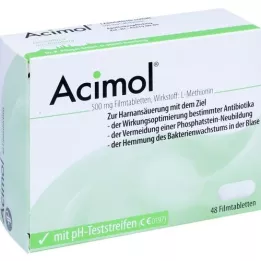 ACIMOL su pH testo juostelėmis plėvele dengtomis tabletėmis, 48 vnt