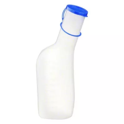 URINFLASCHE Plastikinis 1 l talpos vyriškas dangtelis, pieno spalvos, 1 vnt
