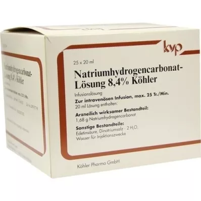 NATRIUMHYDROGENCARBONAT-Köhlerio 8,4 % tirpalas, 25X20 ml