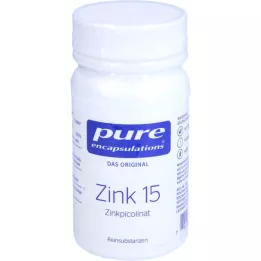 PURE ENCAPSULATIONS Cinkas 15 cinko pikolinato kapsulių, 60 kapsulių