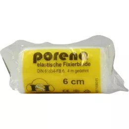 PORENA Elastinis marlinis tvarstis 6 cm baltos spalvos su violončele, 1 vnt