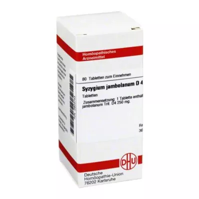 SYZYGIUM JAMBOLANUM D 4 tabletės, 80 kapsulių SYZYGIUM JAMBOLANUM D 4 tabletės, 80 kapsulių