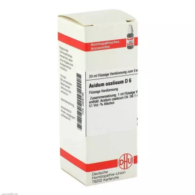 ACIDUM OXALICUM D 6 skiedinys, 20 ml ACIDUM OXALICUM D 6 skiedinys, 20 ml