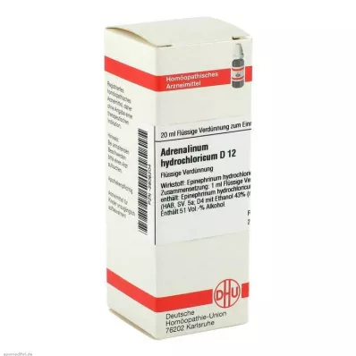 ADRENALINUM HYDROCHLORICUM D 12 skiedinys, 20 ml ADRENALINUM HYDROCHLORICUM D 12 skiedinys, 20 ml