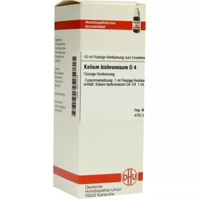 KALIUM BICHROMICUM D 4 skiedinys, 50 ml