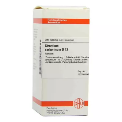 STRONTIUM CARBONICUM D 12 tablečių, 200 kapsulių STRONTIUM CARBONICUM D 12 tablečių, 200 kapsulių