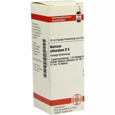 NATRIUM CHLORATUM D 6 skiedinys, 20 ml