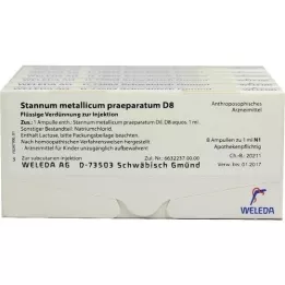 STANNUM METALLICUM praeparatum D 8 ampulės, 48X1 ml