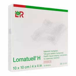 LOMATUELL H Tepalinis tiulis 10x10 cm sterilus, 10 vnt