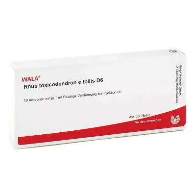 RHUS TOXICODENDRON E foliis D 6 ampulės, 10X1 ml RHUS TOXICODENDRON E foliis D 6 ampulės, 10X1 ml