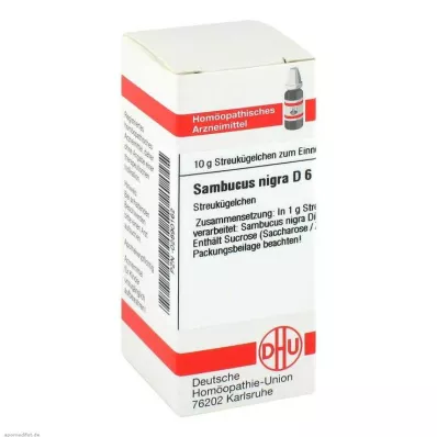 SAMBUCUS NIGRA D 6 rutuliukai, 10 g SAMBUCUS NIGRA D 6 rutuliukai, 10 g