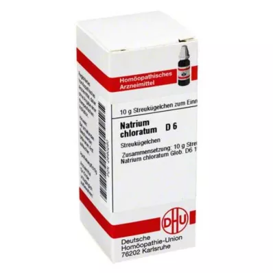 NATRIUM CHLORATUM D 6 rutuliukai, 10 g