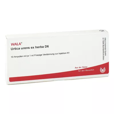 URTICA URENS EX Herba D 6 ampulės, 10X1 ml URTICA URENS EX Herba D 6 ampulės, 10X1 ml