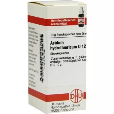 ACIDUM HYDROFLUORICUM D 12 rutuliukų, 10 g