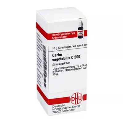 CARBO VEGETABILIS C 200 rutuliukų, 10 g